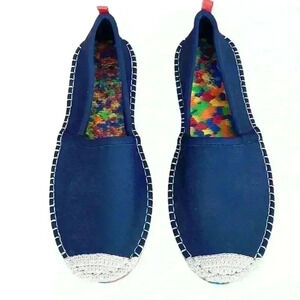 SEA STAR Beachcomber Woman’s Navy Blue Flats Slip on Espadrille Sandals Size 9​